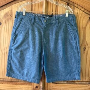 Men's Broken Threads blue flat front shorts size 34